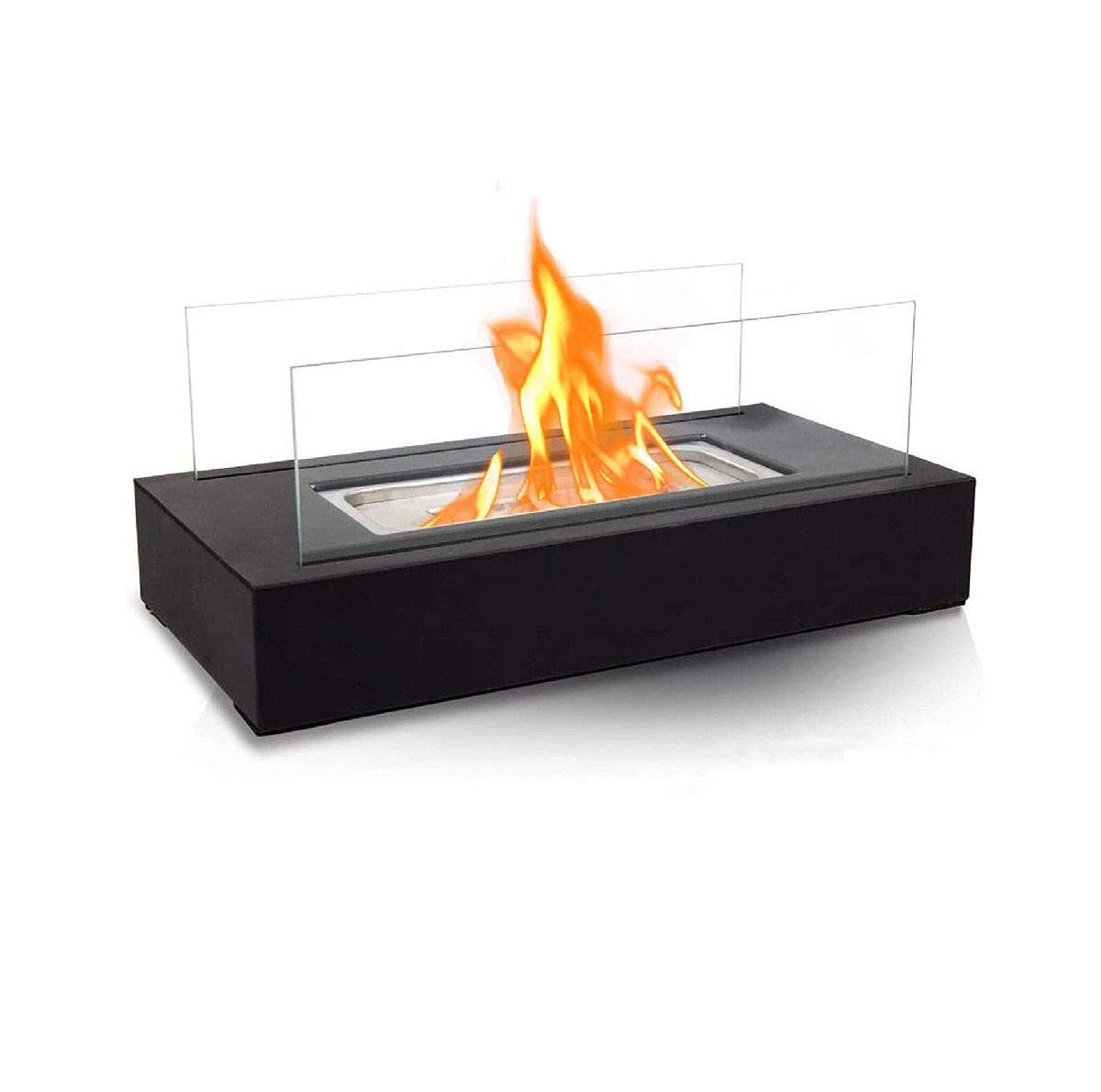 Tabletop Portable Ethanol Fireplace, Rectangular Fireplace Desktop Alcohol Stove Stainless Steel Alcohol Stove Indoor Stove Atmo