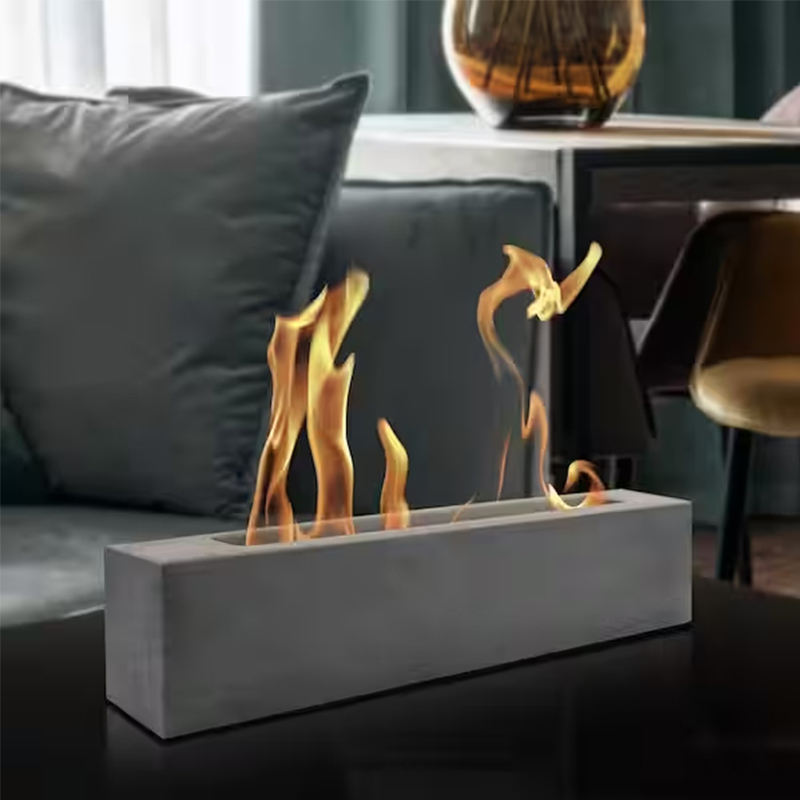 Rectangular Tabletop Rubbing Freestanding Alcohol Fireplace Smokeless Indoor Outdoor Fire Pit Portable Concrete Fire Pit Bowl