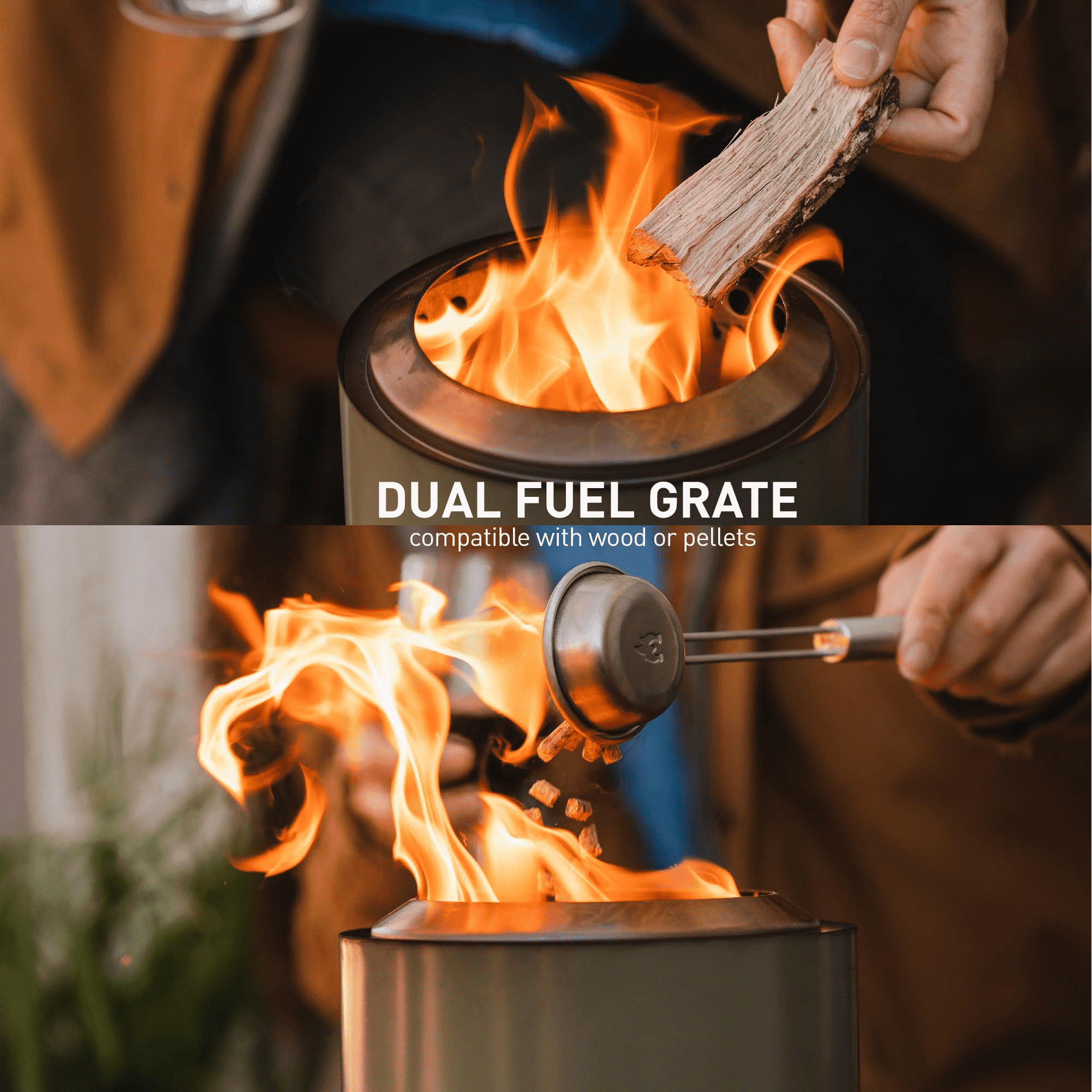 304 Stainless Steel Round Wood Burning Wood Stove Outdoor Patio Backyard Portable Smokeless Tabletop Fire Pit