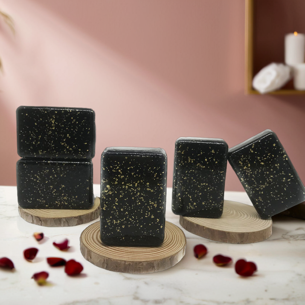 Bath Supplies Skin Care Product Amino Acid 99.9% 24k Gold Gold Leaf Soap Gold Foil Soap Activated Charcoal Whitening Beauty Soap