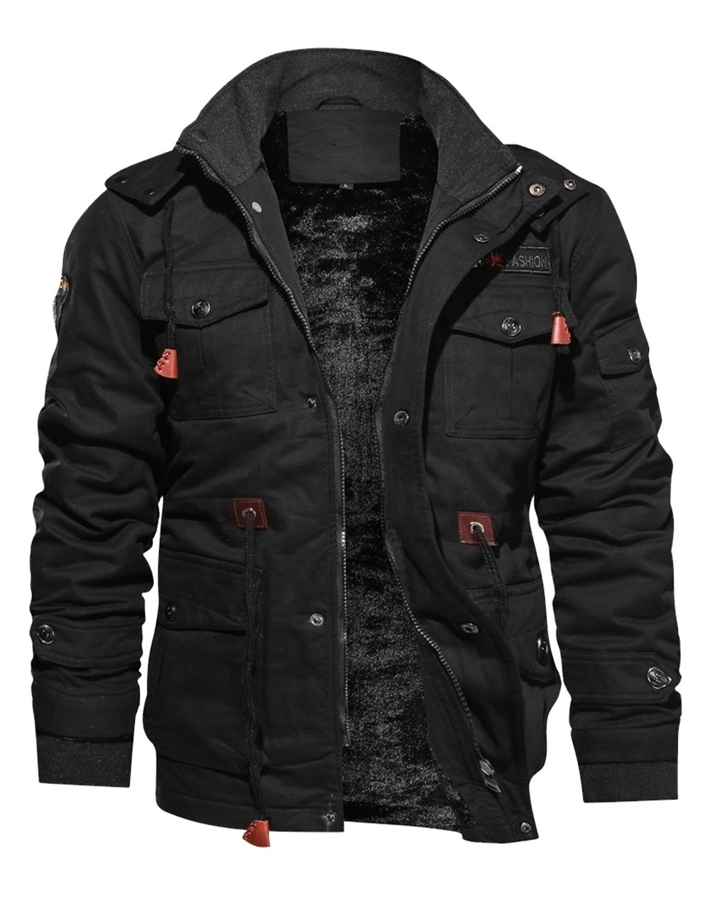 New Design Custom Mens Jacket Winter Fleece Jackets Warm Thicken Outerwear Plus Size Men's Jackets