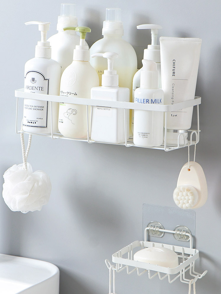 Bathroom shower gel rack wall mounted shelving Multifunctional perforation-free cosmetics wall storage rack