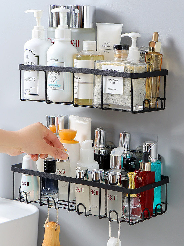 Bathroom shower gel rack wall mounted shelving Multifunctional perforation-free cosmetics wall storage rack