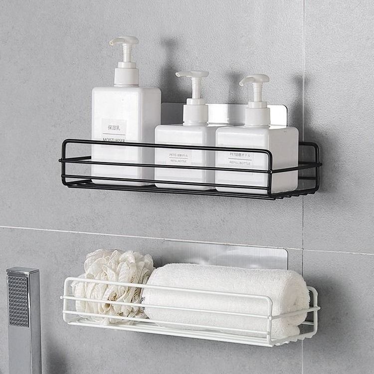 Iron art bathroom shelver Wall Hanging shower Gel storage rack Toilet perforation-free toiletries rack