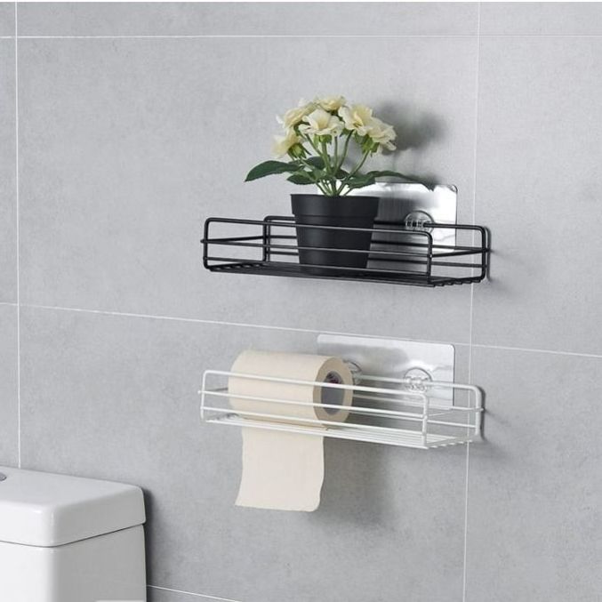 Iron art bathroom shelver Wall Hanging shower Gel storage rack Toilet perforation-free toiletries rack