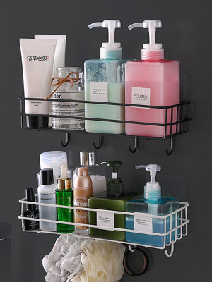 Wall mounted bathroom shower storage rack metal household organizer bathroom hanging storage rack