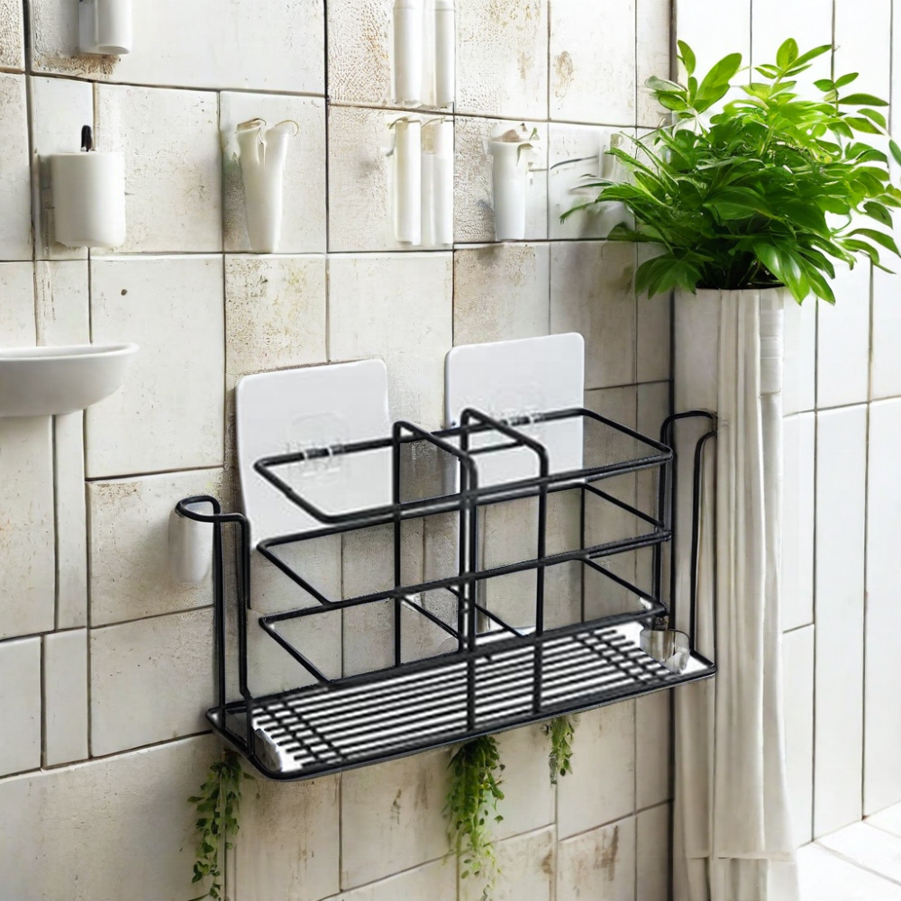 Custom logo Bathroom Shelf Shower Wall Mount Shampoo Storage Holder With Suction storage rack