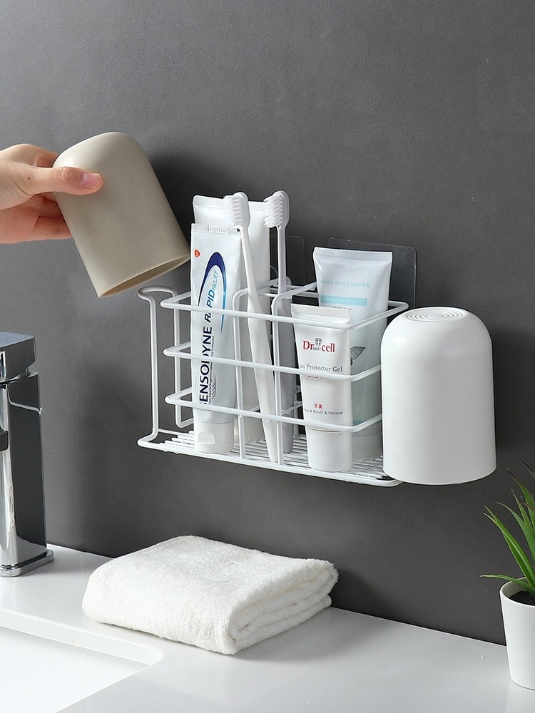 Custom logo Bathroom Shelf Shower Wall Mount Shampoo Storage Holder With Suction storage rack