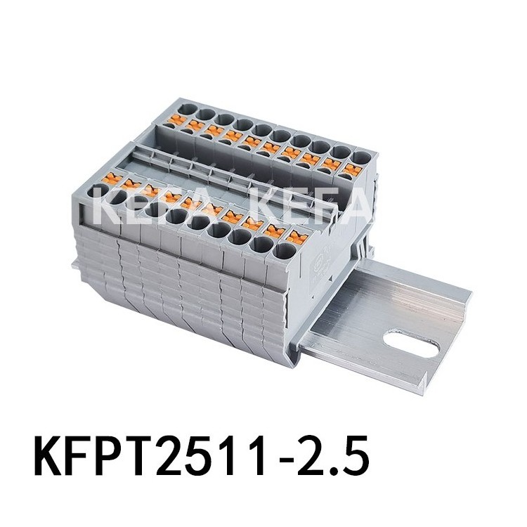 New Din Rail Terminal Blocks KFPT2511-2.5 2.5mm Grey color factory directly Terminal Block