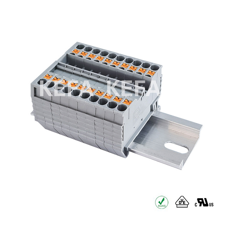 New Din Rail Terminal Blocks KFPT2511-2.5 2.5mm Grey color factory directly Terminal Block