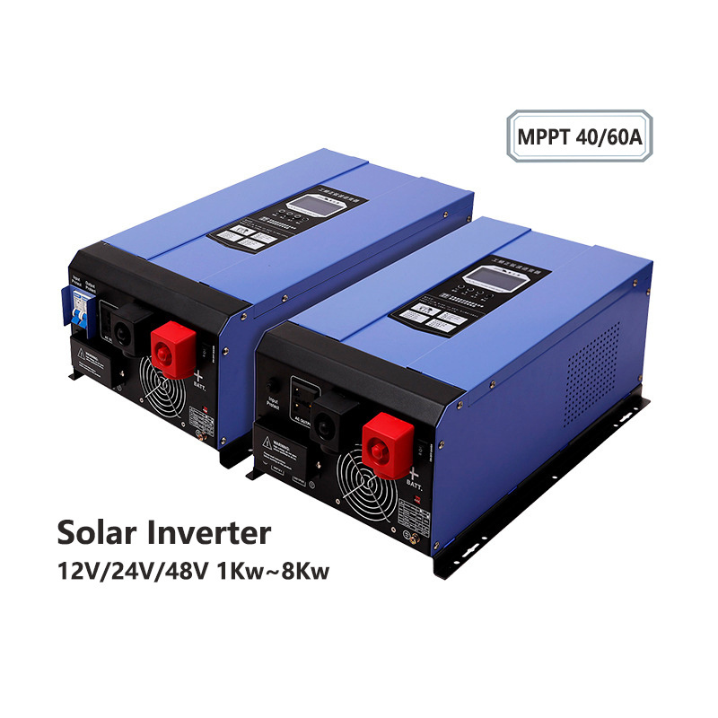 Built in MPPT 40A 60A 3kw solar Inverter 24V 48V 6Kw DCAC pure sine wave hybrid inverter with charger on off grid DCAC inverter