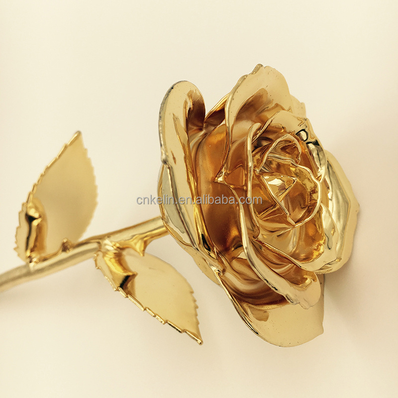 27cm metal flowers Dipped Gold Rose with certificates The Decorative Wedding Souvenir Gifts