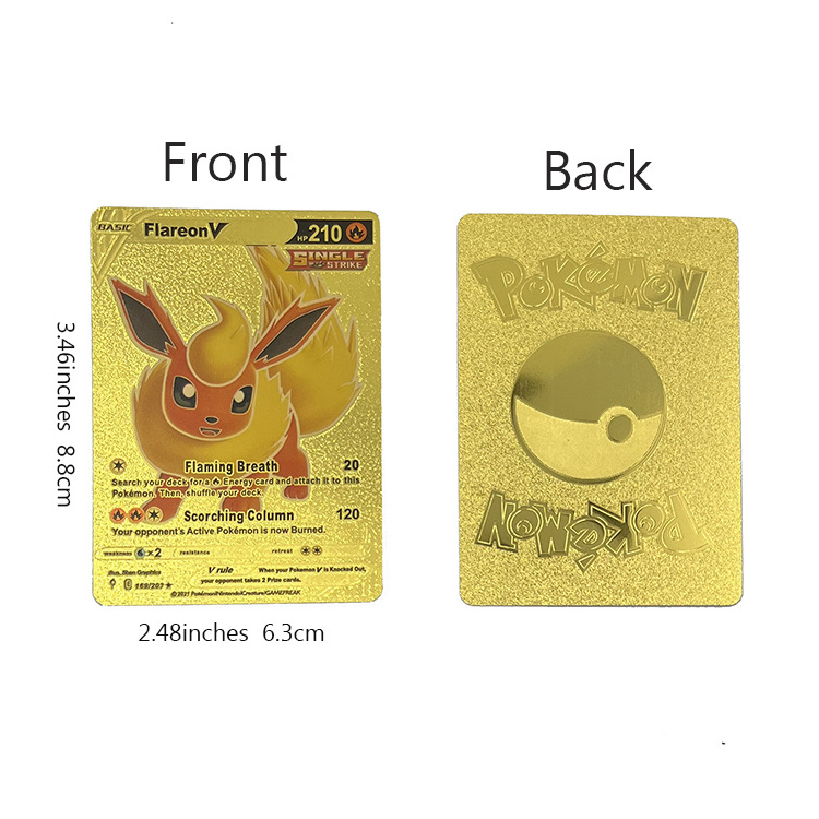 55 Pcs English Spanish German Anime Pokmon Pikachu Booster Box Card Poke-mon Trading Gold Game Cards