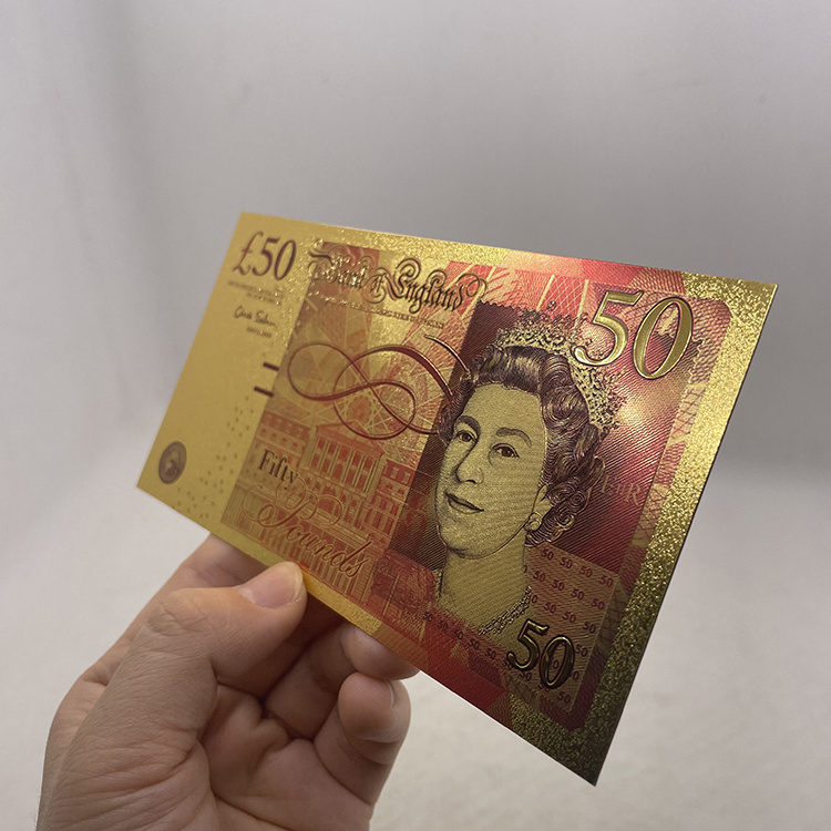 RTS movie money UK pound GBP Elizabeth collection 24k gold foil banknote