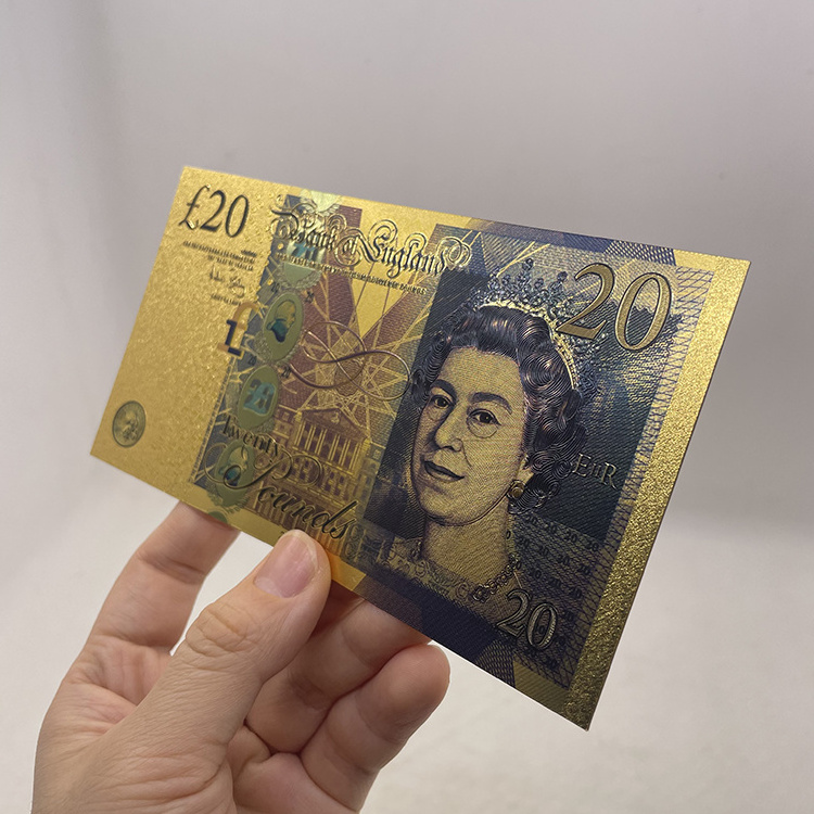 RTS movie money UK pound GBP Elizabeth collection 24k gold foil banknote