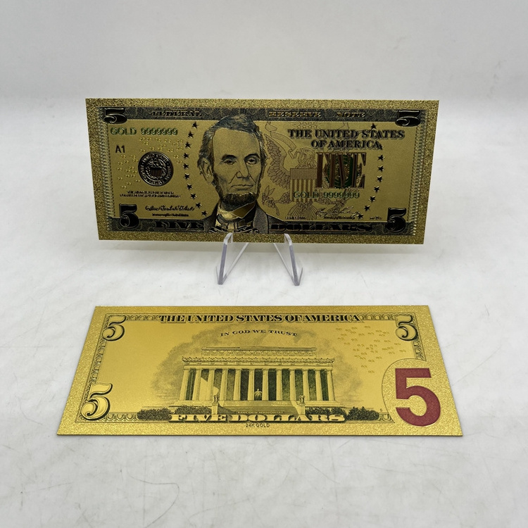 Free Shipping USD Dollars Collection Cards Gold Goil Bank Note Bill Banknote