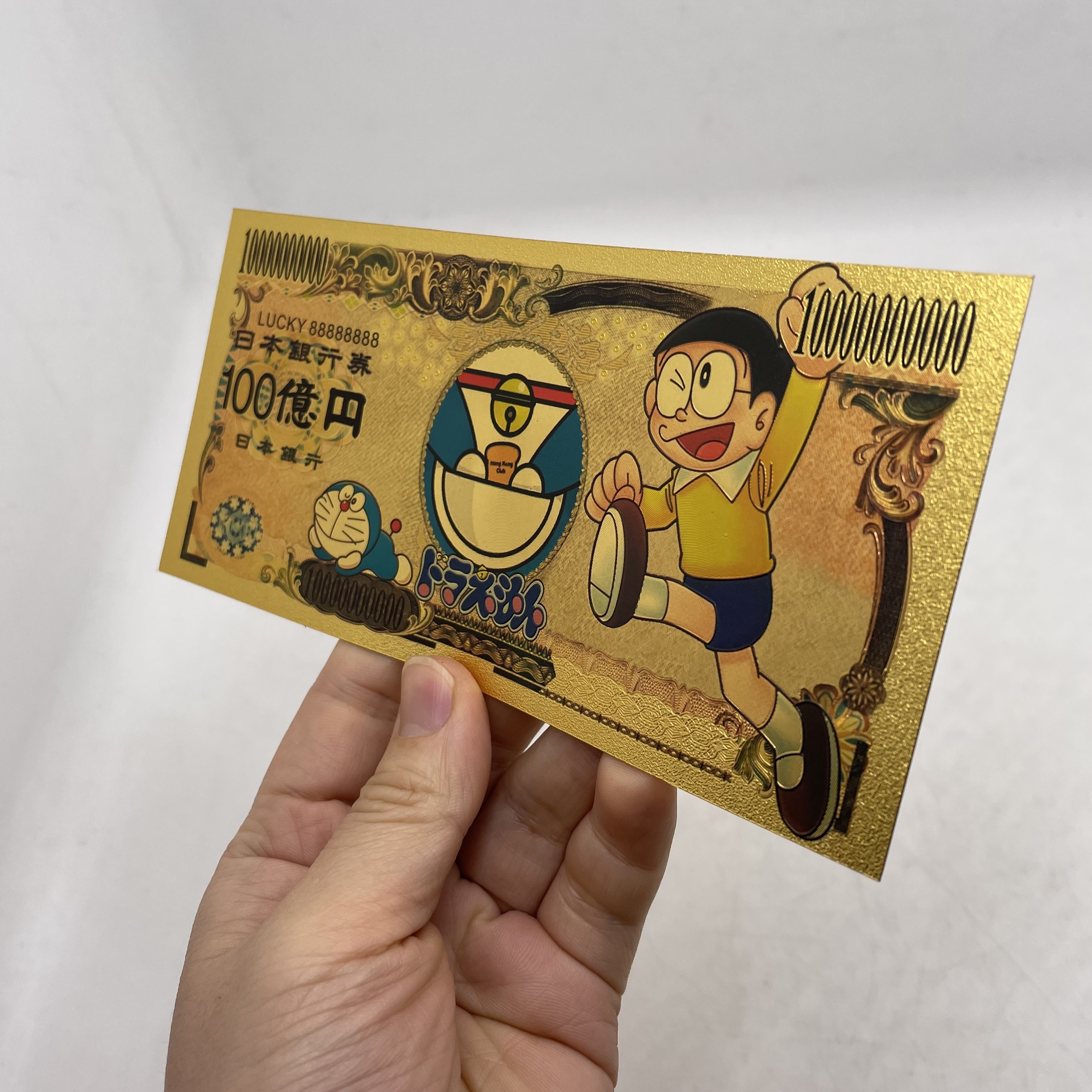 10designs Japanese Anime Doraemon banknote Cartoon Cute Cat with Magic Pocket Gold playing cards money For Kids Gift Decoration