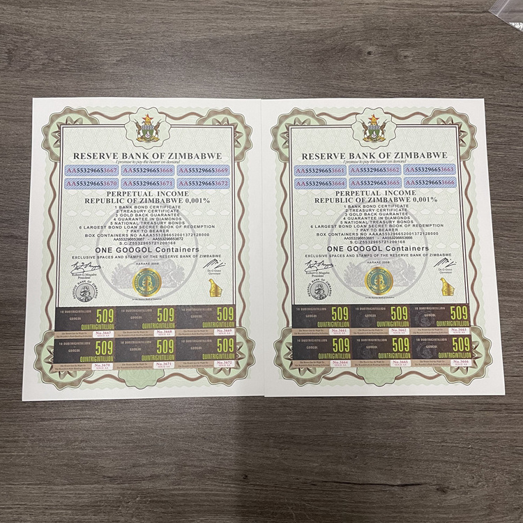 Free shipping uv printing zimbabwe bond paper certificate scroll for collection and gifts