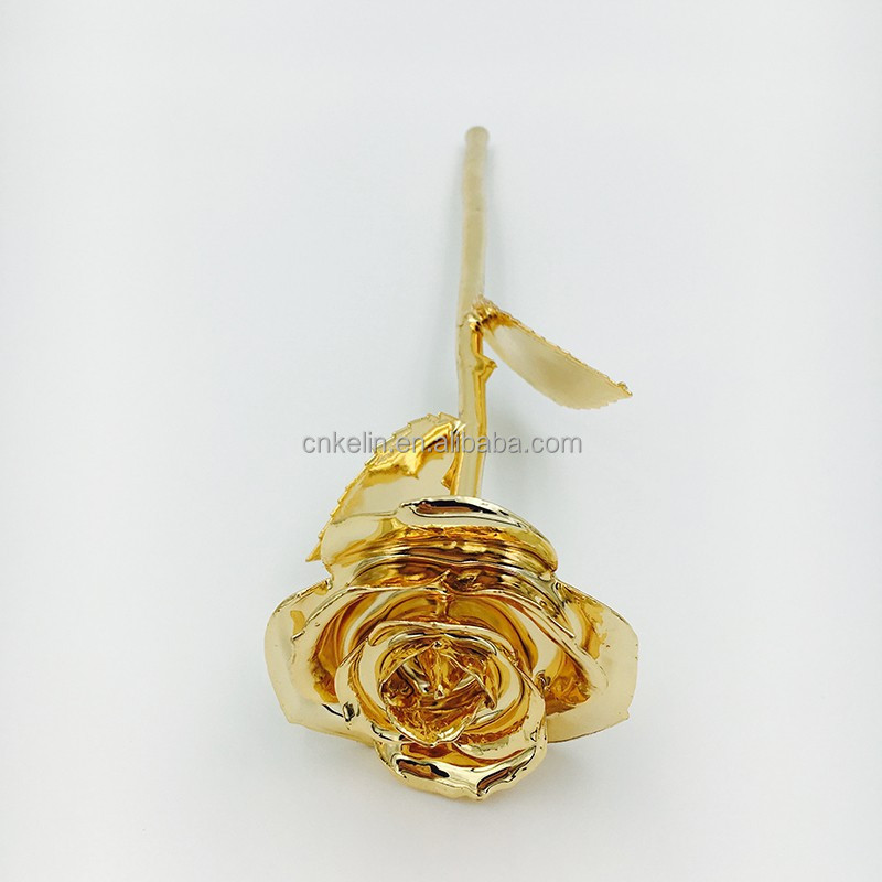 27cm metal flowers Dipped Gold Rose with certificates The Decorative Wedding Souvenir Gifts