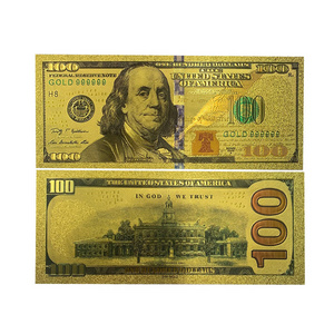 Metal Crafts Gold Banknote Usa 100 Dollars Bill Usd Gold Black Foil Banknotes Collection Movie Cards For Dedor