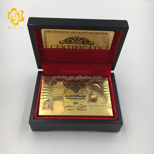 The United Arab Emirates Banknote design gold playing cards with black gift box