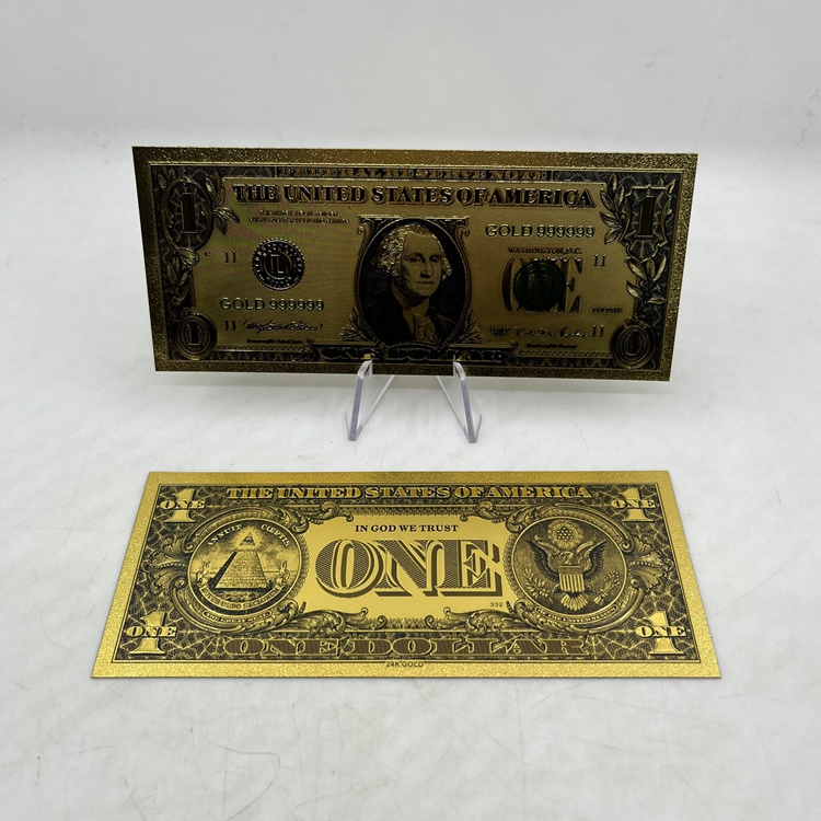 Free Shipping USD Dollars Collection Cards Gold Goil Bank Note Bill Banknote