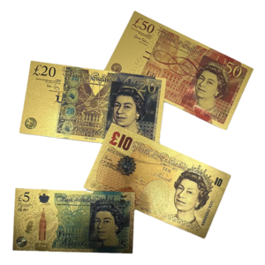 RTS movie money UK pound GBP Elizabeth collection 24k gold foil banknote