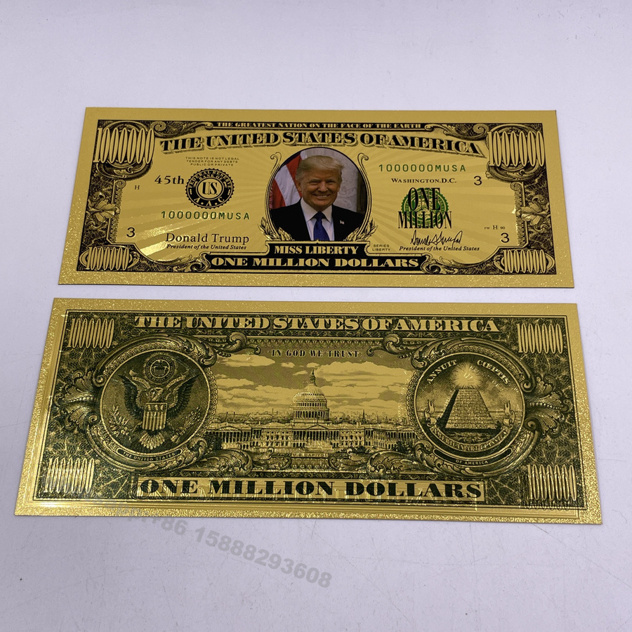 Many Design USD Million US Dollar 24K Gold Foil banknote American souvenir bills Ex-president 46 models souvenir card collection