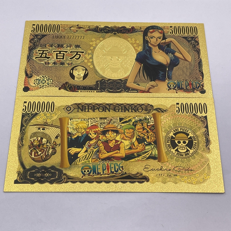 30 styles Japanese classic anime five million yen bank note gold one piece banknote