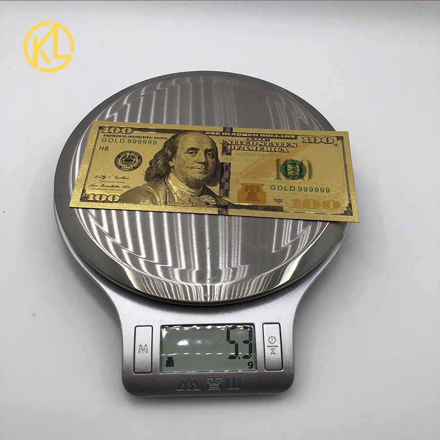 Metal Crafts Gold Banknote Usa 100 Dollars Bill Usd Gold Black Foil Banknotes Collection Movie Cards For Dedor