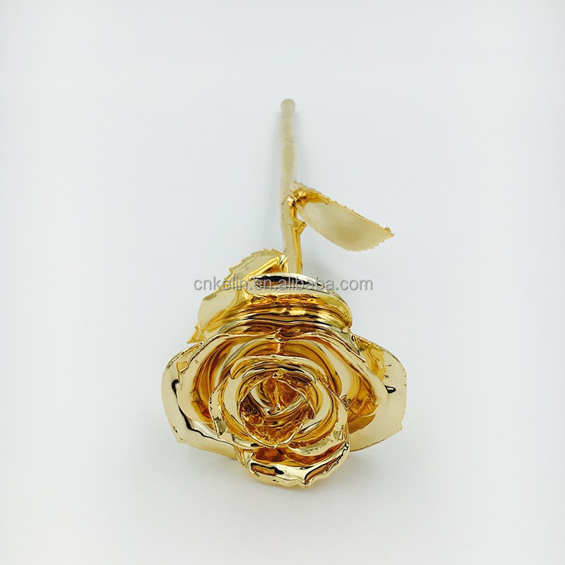 27cm metal flowers Dipped Gold Rose with certificates The Decorative Wedding Souvenir Gifts