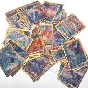 Hot 55pcs Pokemoned 3D cards Pocket Monster anime characters series poke-mon Playing Cards V-max trading cards for kid gift