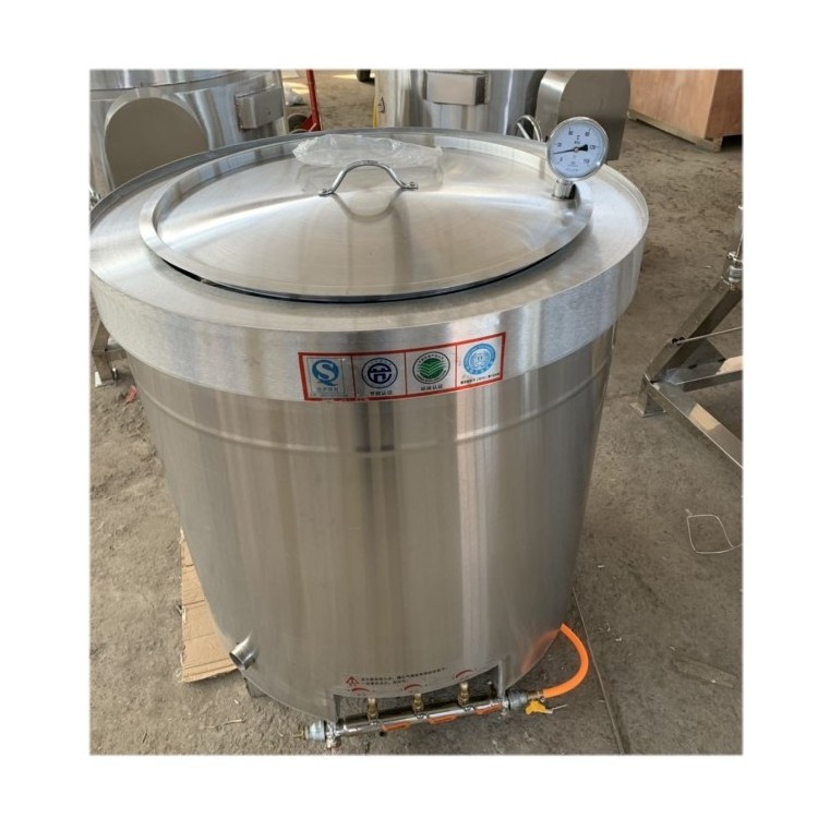 gas heating type 100 liter large commercial soup cooking pots stainless steel boiling tank for broth