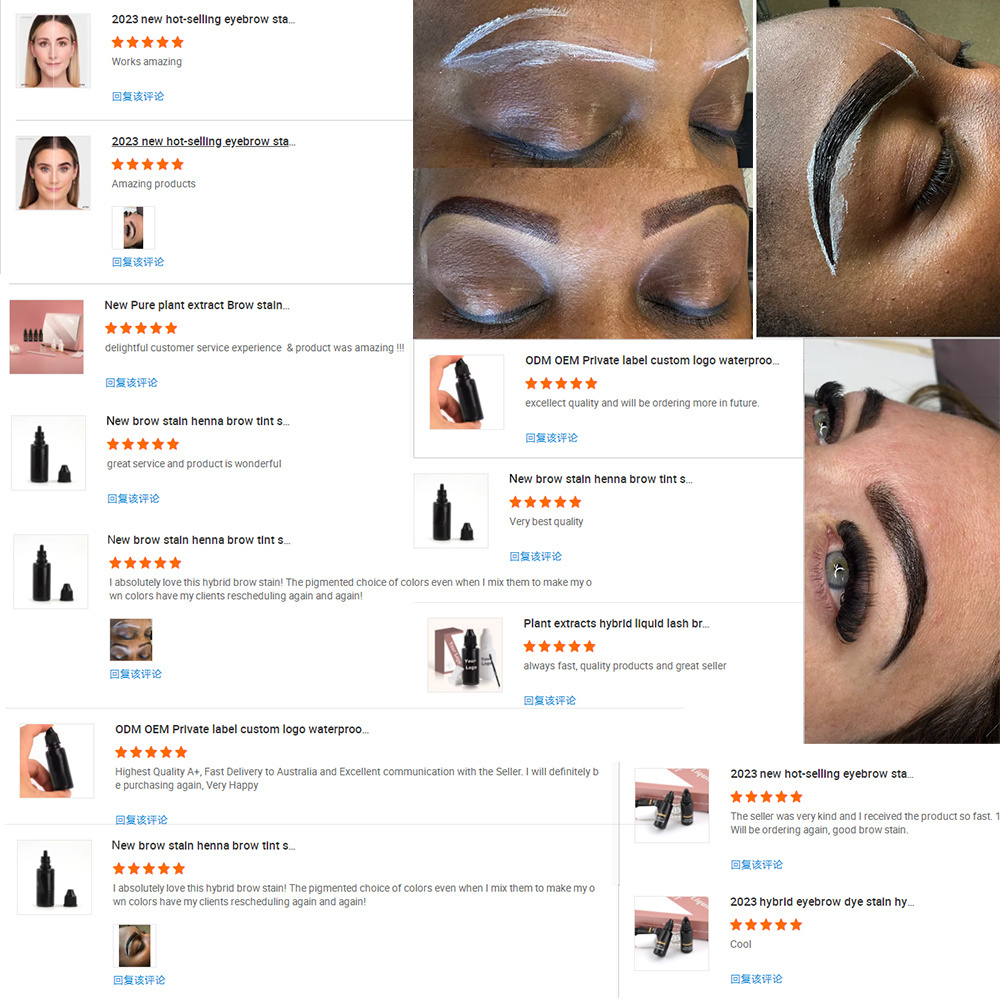 Hot selling private label waterproof 9 colors DIY eyebrow henna free brow tint hybrid eyebrow stain