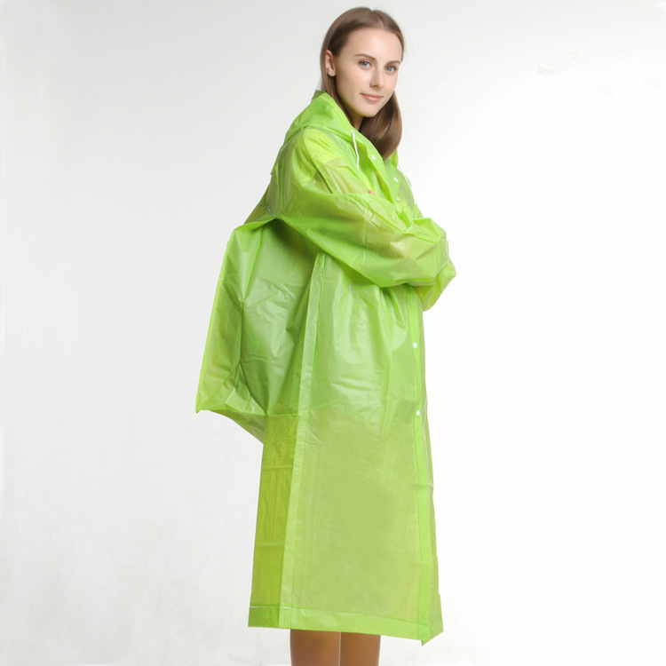 Manufacturer Wholesale Custom Fashion Adult One Piece EVA Transparent Raincoat With Backpack