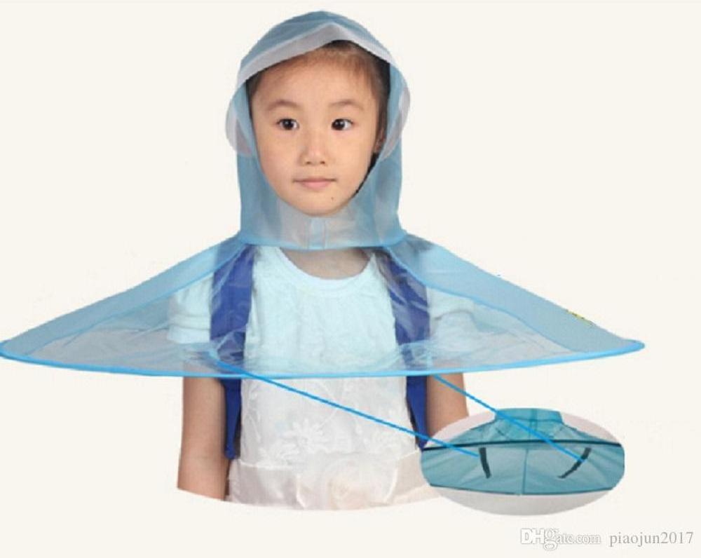 Wholesale umbrella hat adult children rain poncho flying saucer shape convenient fishing on rainy days