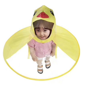 Wholesale umbrella hat adult children rain poncho flying saucer shape convenient fishing on rainy days