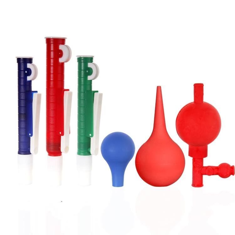 Silicone 3 Way Pipette Bulb Safety Pipette Filler with 3 Valves