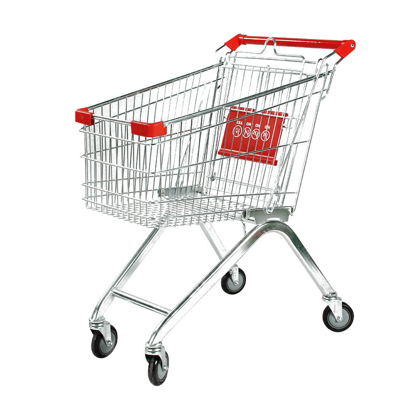 European Style Metal Supermarket Grocery Store Shopping Trolley Cart