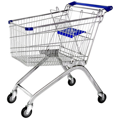 European Style Metal Supermarket Grocery Store Shopping Trolley Cart