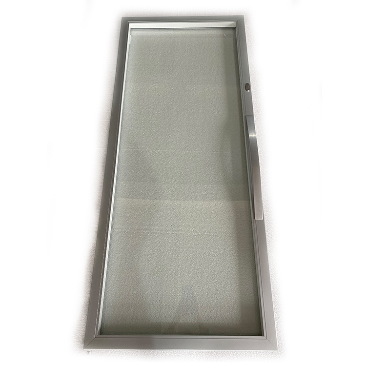 Factory Supply Fridge Glass Door Transparent Aluminum Frame Tempered Single Glass Door Pepsi Fridge