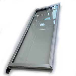 Factory Supply Long Handle Retro Style Fridge Door Glass Transparent Pharmacy Fridge Glass Door