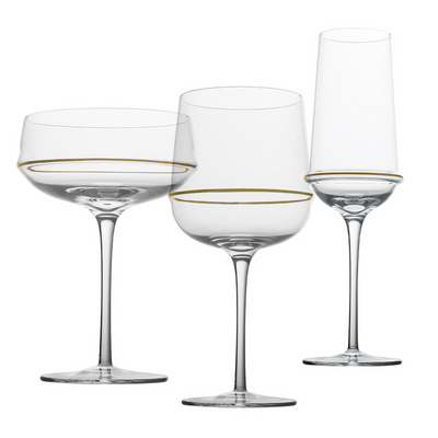 Wholesale Luxury Custom Wine glasses Wedding Champagne Glasses Glod Rim Cocktail Cup For Restaurant Bar Party