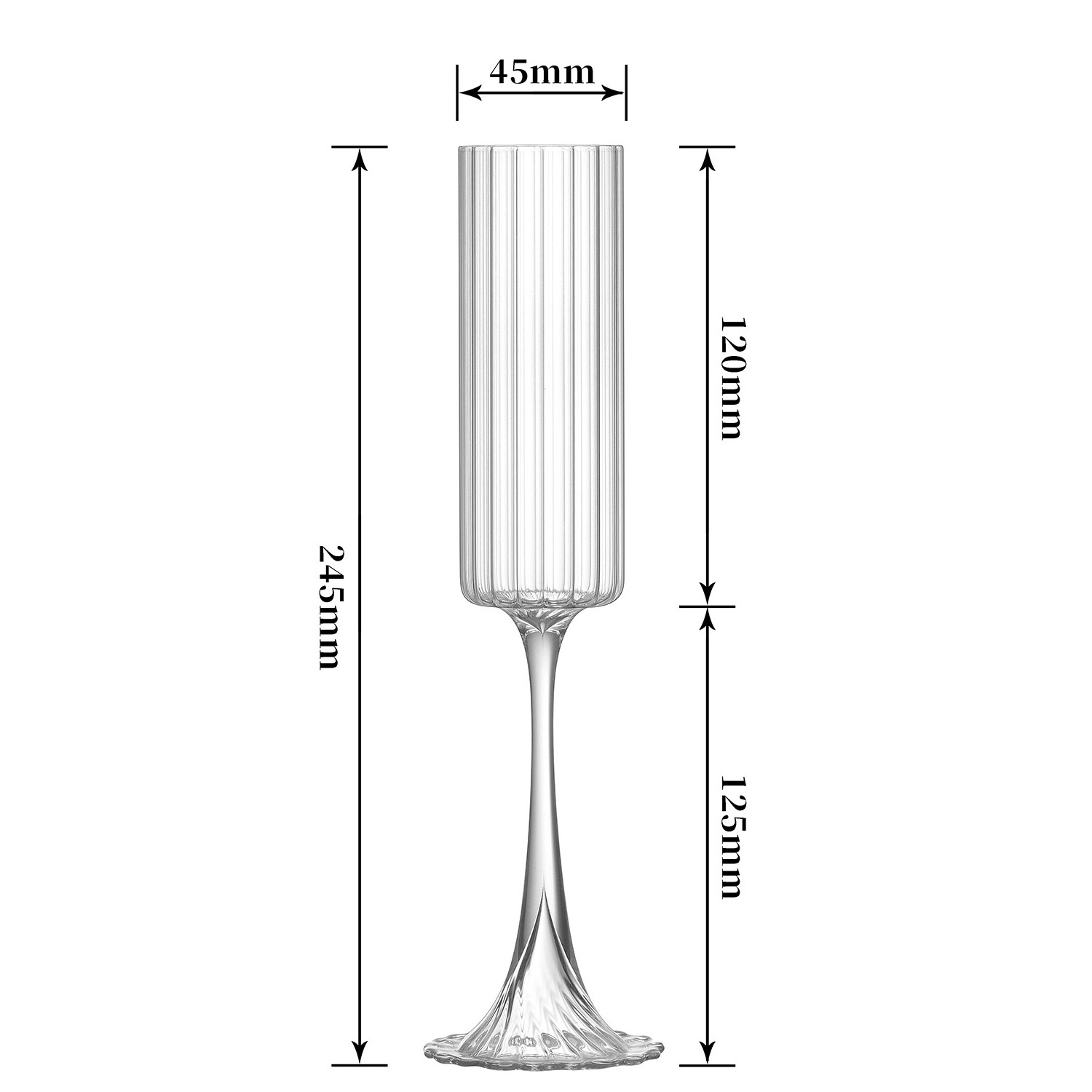 Wholesale Vertical champagne glass high borosilicate red wine glass whiskey  cocktail   sparkling wine glass