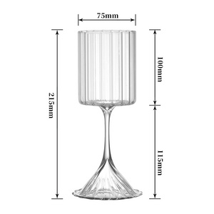 Wholesale Vertical champagne glass high borosilicate red wine glass whiskey  cocktail   sparkling wine glass