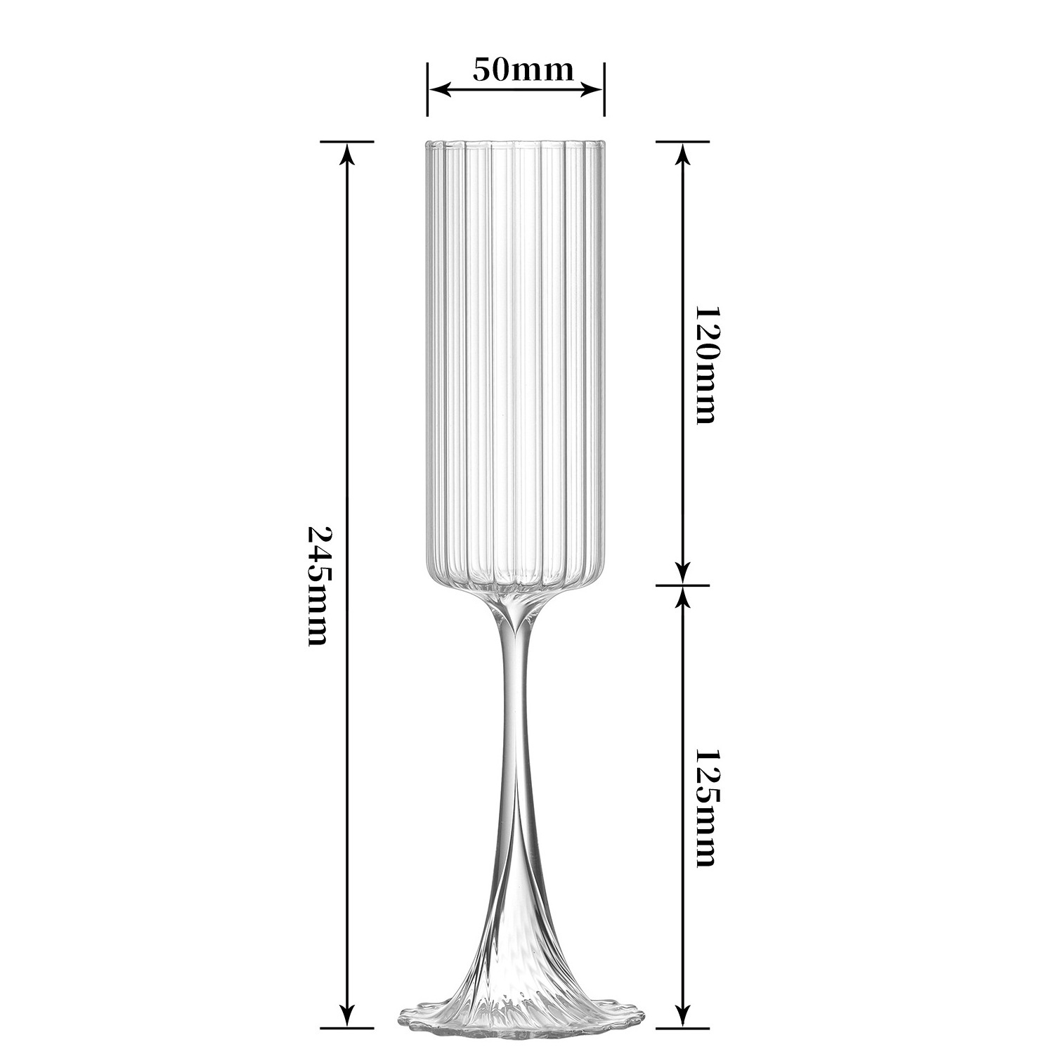 Wholesale Vertical champagne glass high borosilicate red wine glass whiskey  cocktail   sparkling wine glass