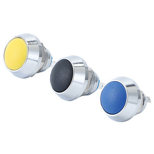 12mm Waterproof Round Anti Vandal Red Yellow Mini Push Metal Button Momentary Latching Switch