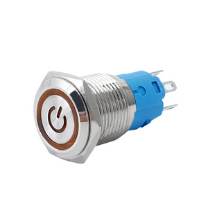 16mm 12v Low Voltage Dpdt NO NC Metal Waterproof Momentary Car Starter Button Push Button Switch