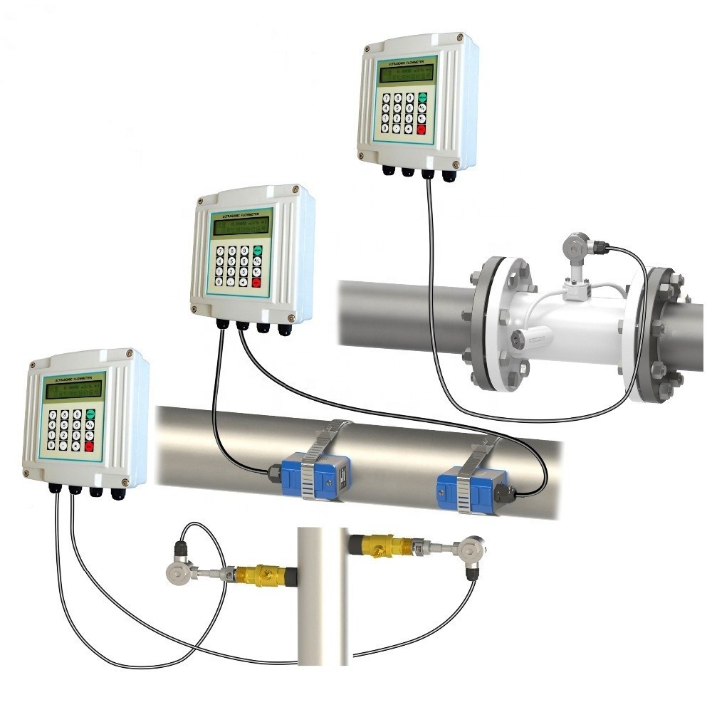 Digital special material remote liquid modular PLC module TUF-2000 DN15-DN6000 External clamp type plug-in ultrasonic flow meter