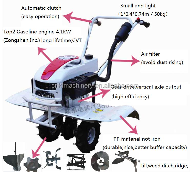 Micro tiller motoculteur agricol Agricultural machinery Mini Land tiller a benzina garden cultiver home power tiller cultivator